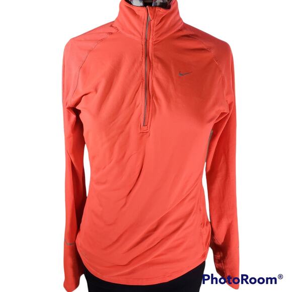 Nike | Coral Dri-Fit  Long Sleeve Shirt-3/4 Zip - Picture 1 of 5